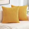MIULEE 2er Set Kissenbezüge 40x40 cm Kurkuma Kordsamt Dekokissen für Sofa und