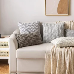 MIULEE Kordsamt Kissenbezug 2er Set 45x45 cm Braun, Dekorative Kissenhülle für