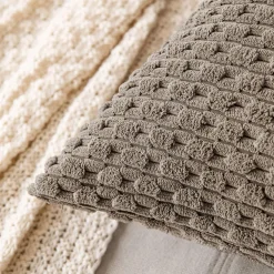 MIULEE Kordsamt Kissenbezug 2er Set 45x45 cm Braun, Dekorative Kissenhülle für