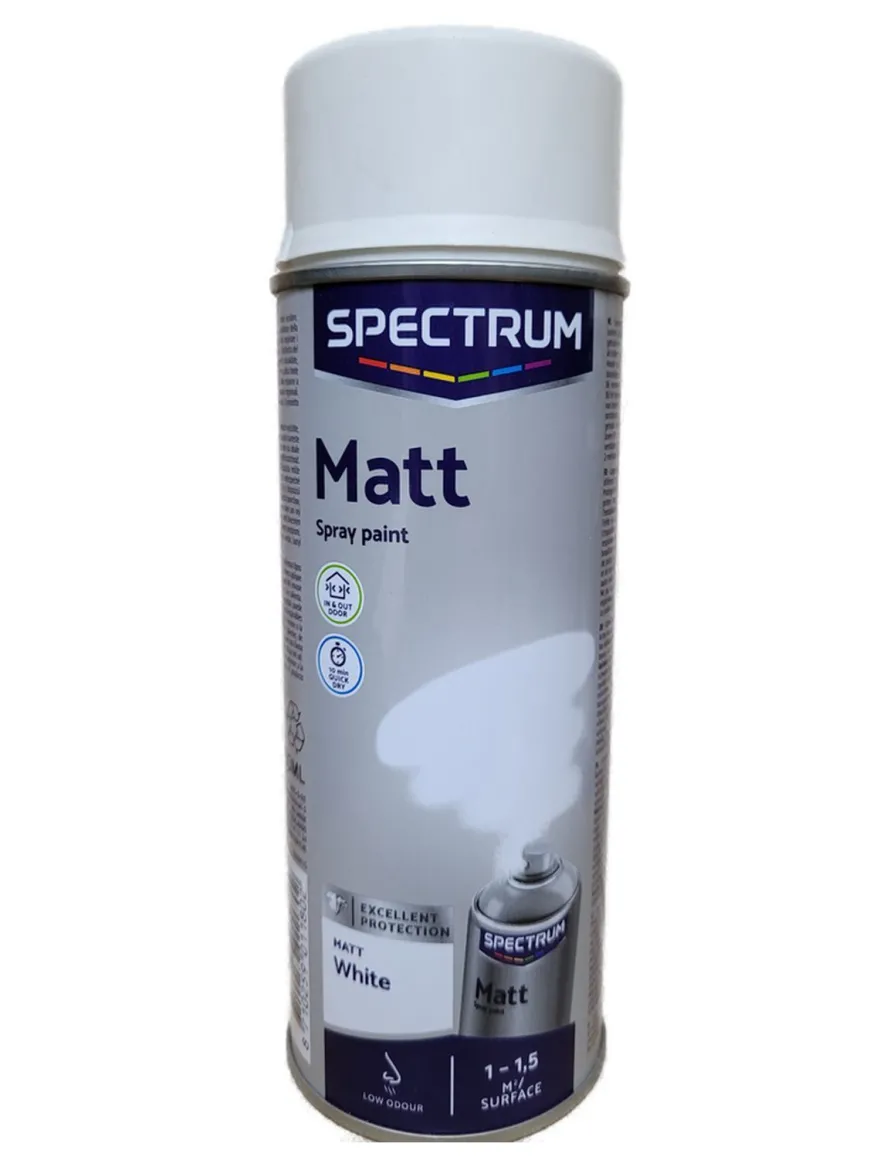 400ml Lackspray Sprühlack Lack Farbe Weiss Weiß Matt Spectrum Bastellack Matt