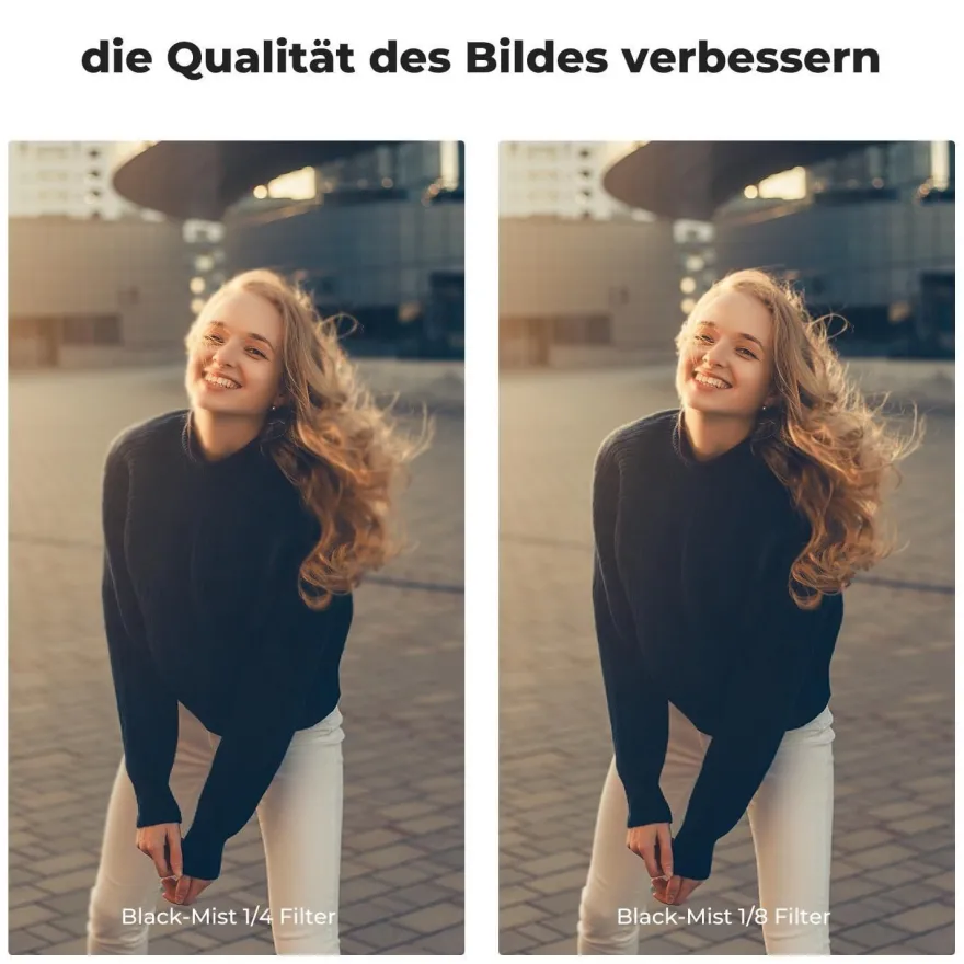 82mm Black-Mist 1/4 & 1/8 Filter Set Diffusion Effektfilter für Filmlook