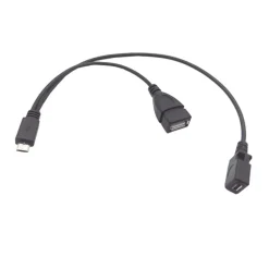 M00 Micro USB Stecker auf USB 2.0 A Buchse + Micro USB Buchse Splitter OTG Kabel 30cm
