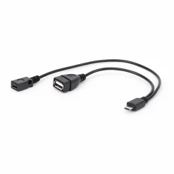 M00 Micro USB Stecker auf USB 2.0 A Buchse + Micro USB Buchse Splitter OTG Kabel 30cm