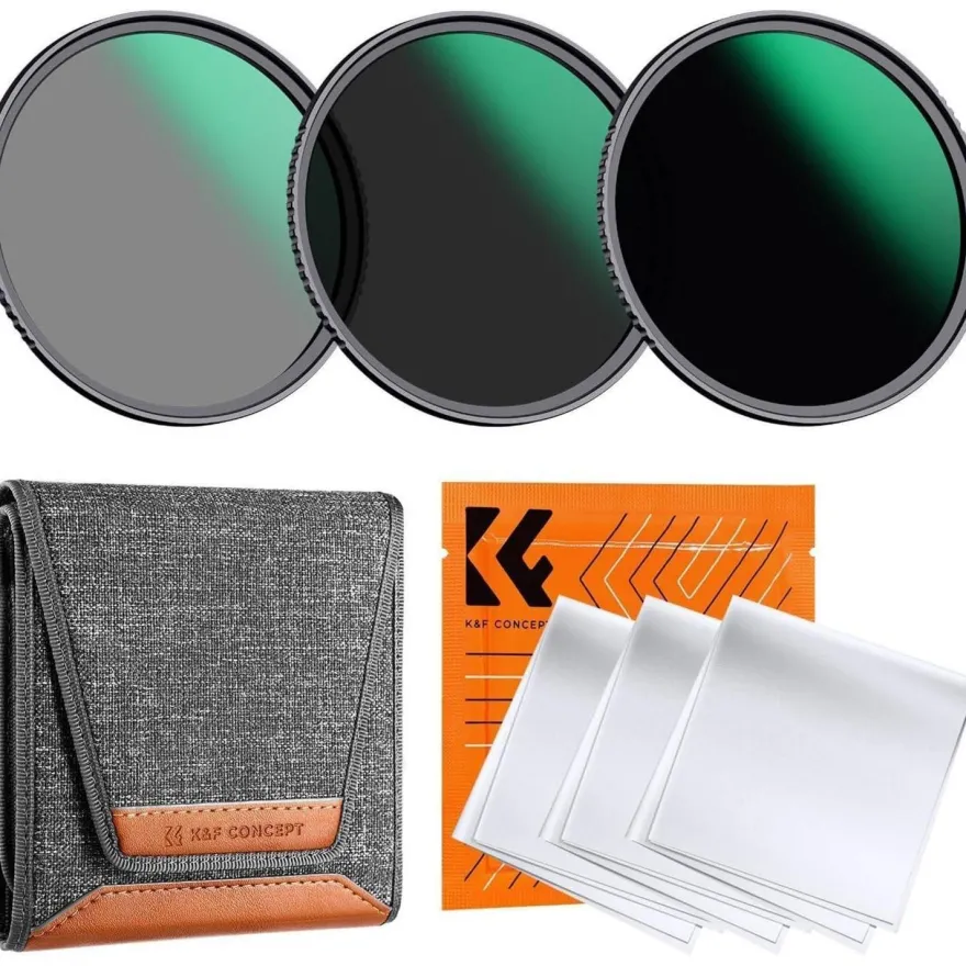 77mm ND Filterset ND8 + ND64 + ND1000 Premium Neutral Graufilter Kit