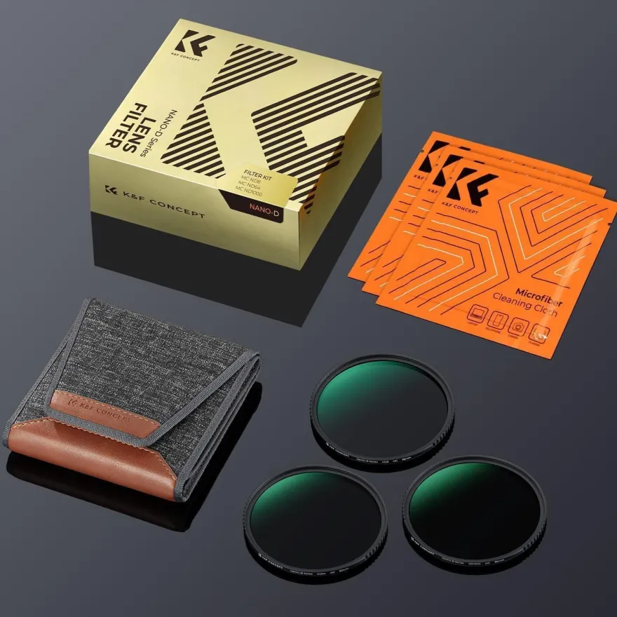 77mm ND Filterset ND8 + ND64 + ND1000 Premium Neutral Graufilter Kit