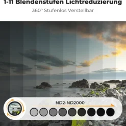 77mm Variabler ND Filter Graufilter K-Serie ND2-ND2000