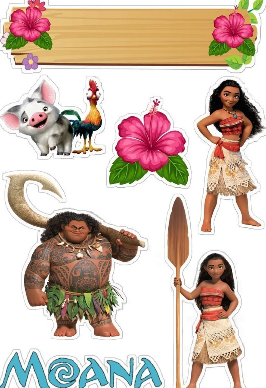 Moana Essbar Tortenaufleger Torte Geburstag Zuckermasse + NAME m01