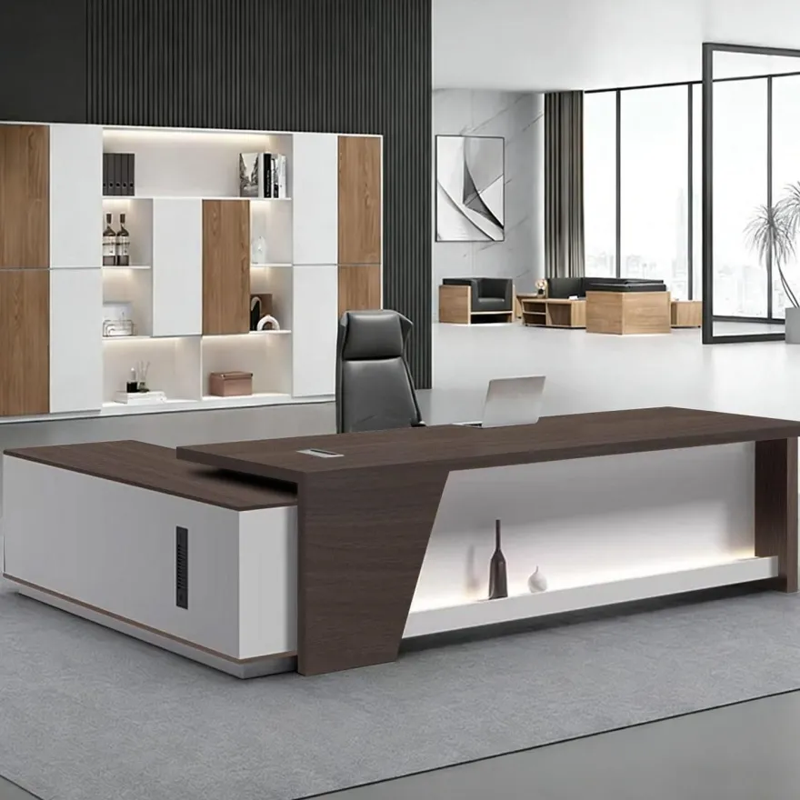 Moderner L-förmiger Schreibtisch mit Stauraum, 160x80x75cm, Schwarz-Weiß Design