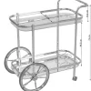 moderner Servierwagen Messingfarben Flaschenhalter Rollbar design Getränkewagen