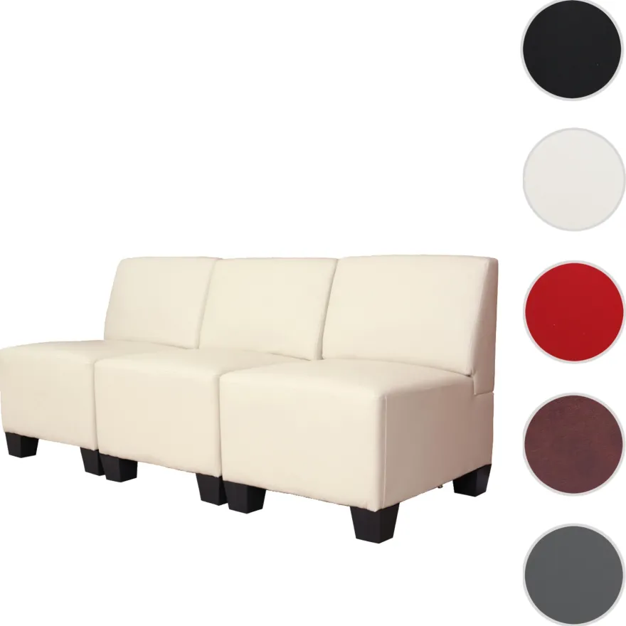 Modular 3-Sitzer Sofa Couch Lyon, Kunstleder