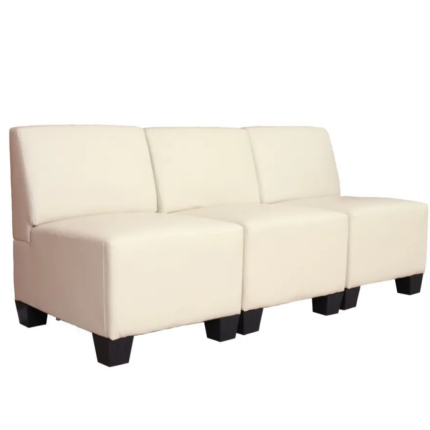 Modular 3-Sitzer Sofa Couch Lyon, Kunstleder
