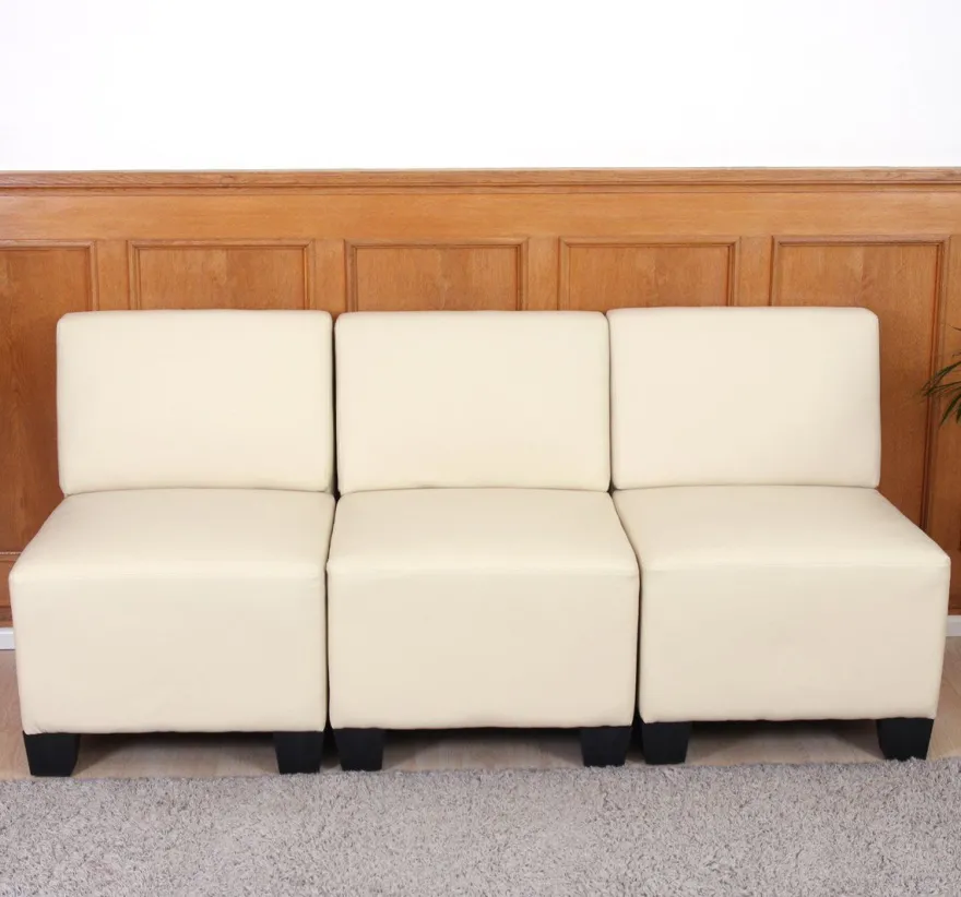 Modular 3-Sitzer Sofa Couch Lyon, Kunstleder