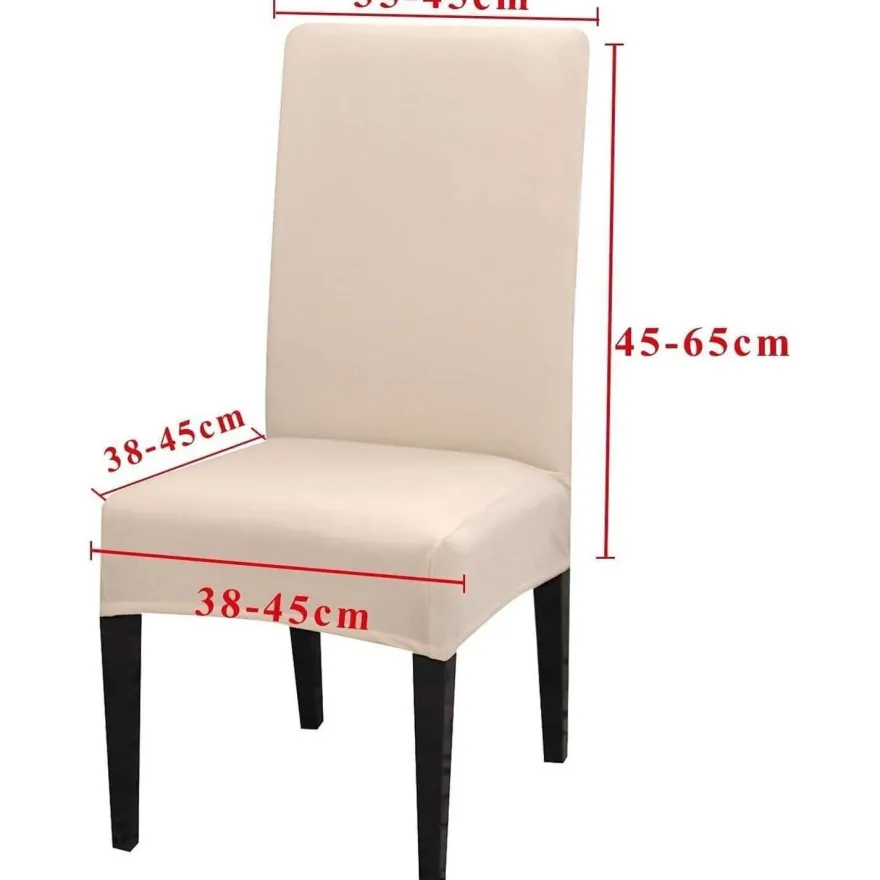 MOLVCE Stuhlhussen 6er Set, bi-Elastic Stretch Hussen für Esszimmerstühle, Beige