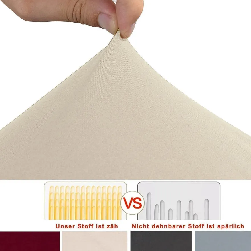 MOLVCE Stuhlhussen 6er Set, bi-Elastic Stretch Hussen für Esszimmerstühle, Beige
