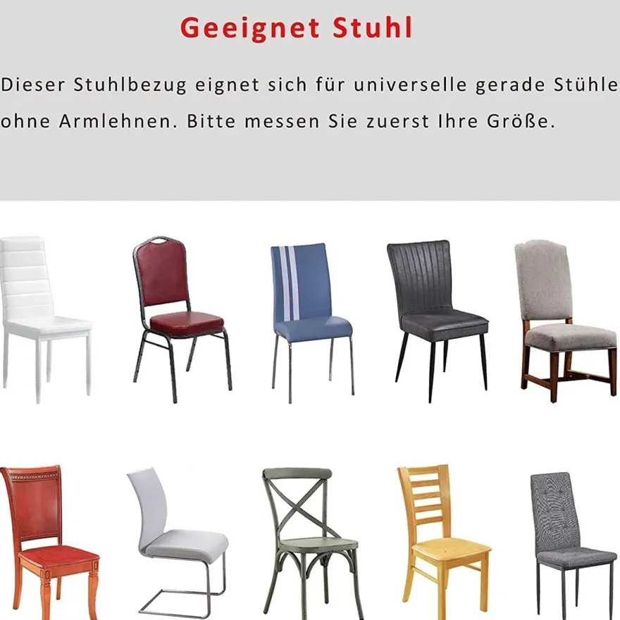 MOLVCE Stuhlhussen 6er Set, Universal bi-Elastic Stretch Hussen für