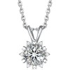 MomentWish Moissanite Halskette Damen Silber 925, 1 Karat Schneeflocke