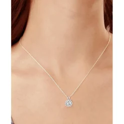 MomentWish Moissanite Halskette Damen Silber 925, 1 Karat Schneeflocke