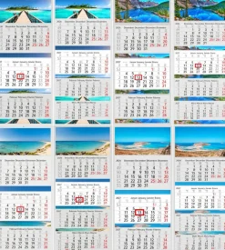 3 / 4 Monatskalender 2027 Wandkalender Fotokalender Motivkalender Kalender mit Strand