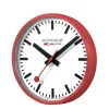 Mondaine Wanduhr rot/weiß, Durchmesser 25cm, A990. CLOCK.11SBC