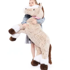 MorisMos 120cm Riesiges Kuschelpferd XXL, Hellbraun, Plüschtier für Kinder und
