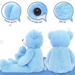 MorisMos Großer Teddybär 100cm mit Babybär, XXL Kuscheltier aus weichem Plüsch