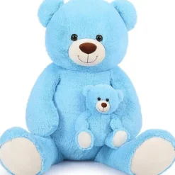 MorisMos Großer Teddybär 100cm mit Babybär, XXL Kuscheltier aus weichem Plüsch