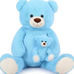 MorisMos Großer Teddybär 100cm mit Babybär, XXL Kuscheltier aus weichem Plüsch
