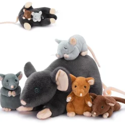MorisMos Riesen Maus Kuscheltier XXL mit Baby im Bauch, Stofftier für Kinder