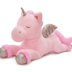 MorisMos XXL Einhorn Kuscheltier 110cm, flauschiges Plüschtier mit Flügeln