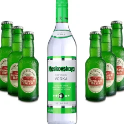 Moscow Mule Set - Moskovskaya Vodka 0,5l (40% Vol) + 6x Fentimans Ginger Beer 2