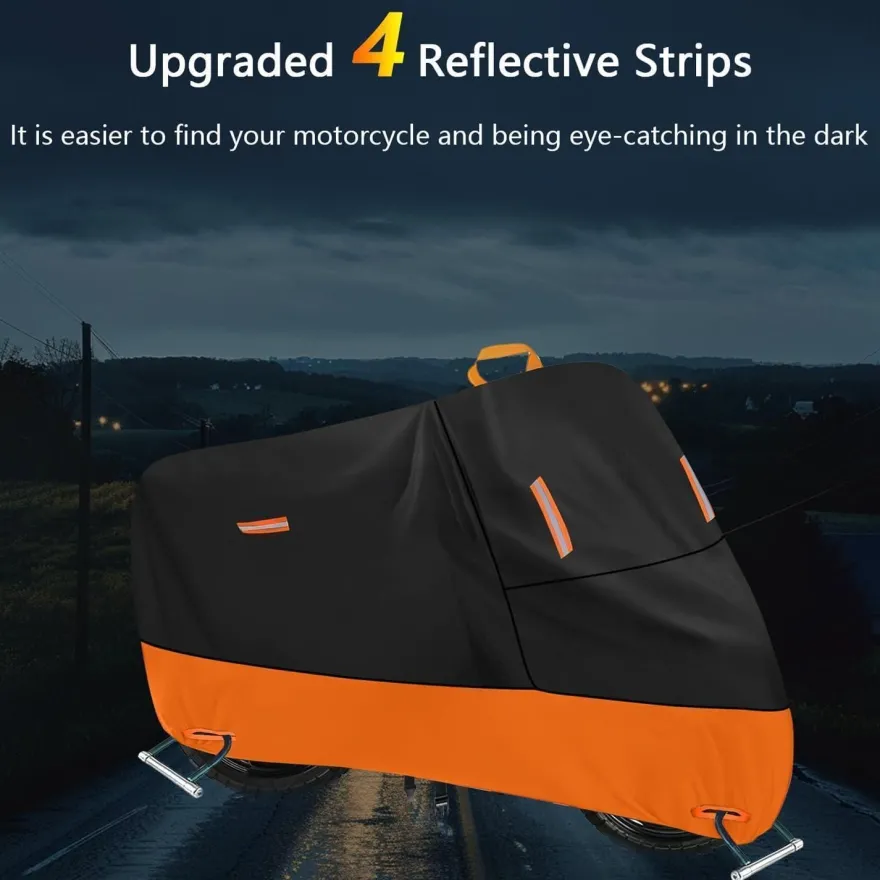 Motorrad Abdeckplane 300D Oxford 2XL Wasserdicht Reflektierend Winddicht