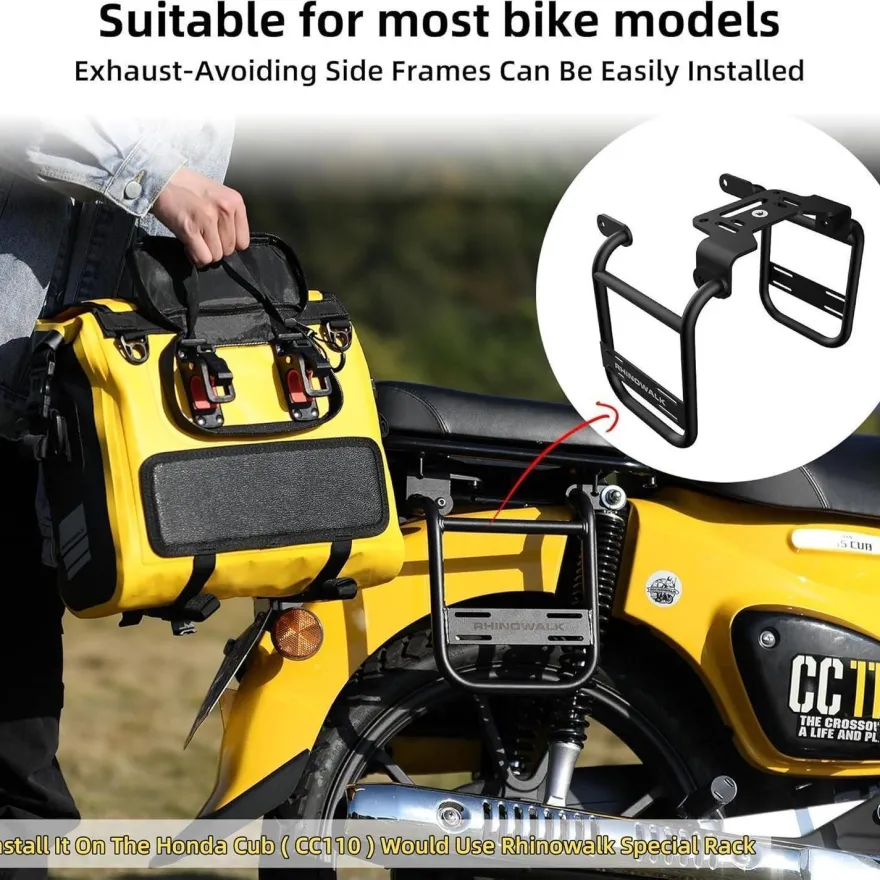 Motorrad Gepäckträgertasche Satteltasche 15L Wasserdicht Schwarz