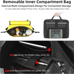 Motorrad Gepäckträgertasche Satteltasche 15L Wasserdicht Schwarz