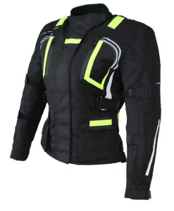 Motorradjacke Damen Textil Jacke Biker wasserdicht Jacke mit Protektoren Neon
