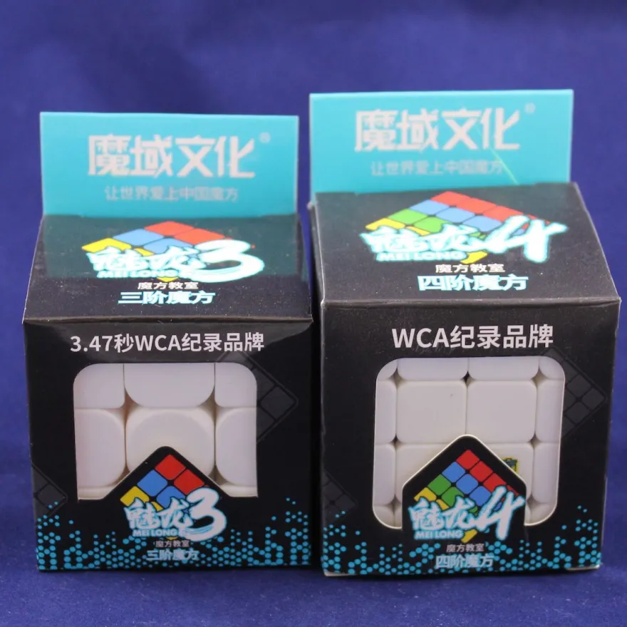MoYu Meilong Set 3x3, 4x4 - stickerless - Zauberwürfel Rubiks Speedcube Magic