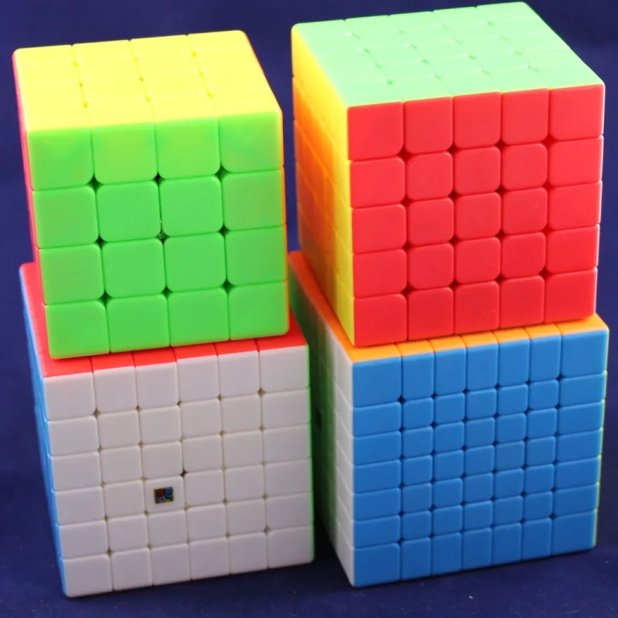 MoYu Meilong Set 4x4, 5x5, 6x6, 7x7 - stickerless - Zauberwürfel Speedcube Magi