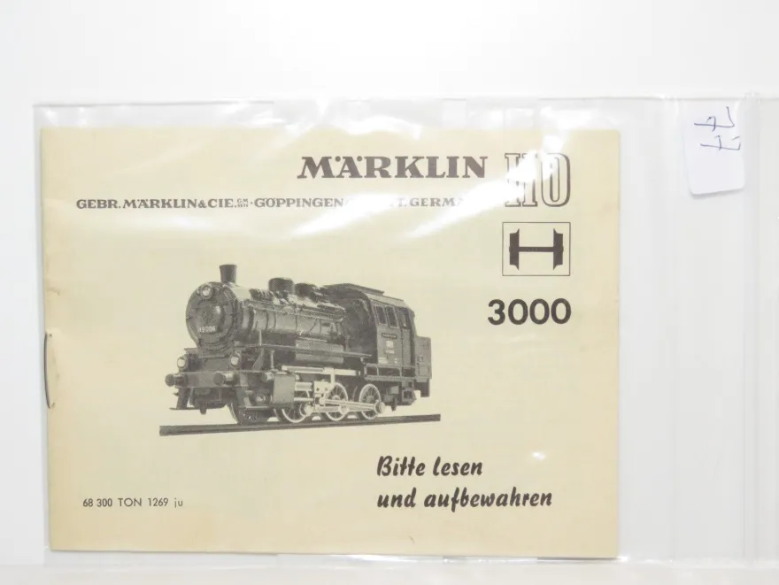 Märklin 3000 - Betriebsanleitung - 68 300 TON 1269 ju - Nr. 77