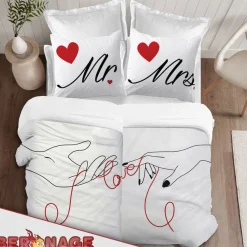 Mr. & Mrs. Partnerbettwäsche 2 Bettwäsche-Sets 135 x 200 cm