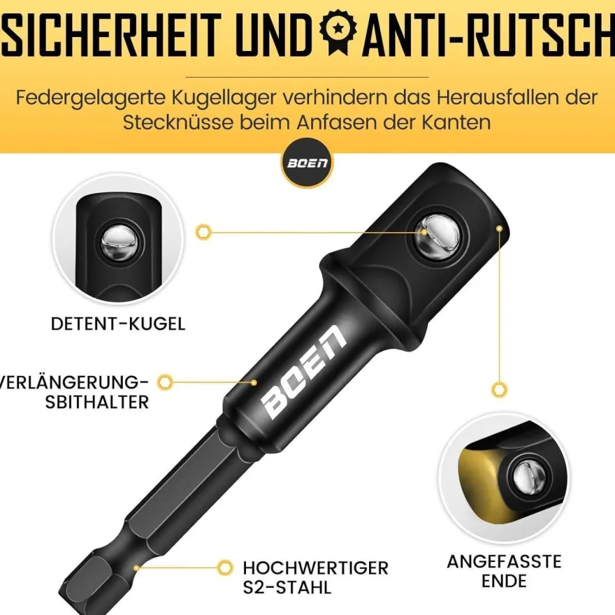 Mr. wintek 4-teiliges Schlagschrauberadapter & Magnetischer Bithalter Set