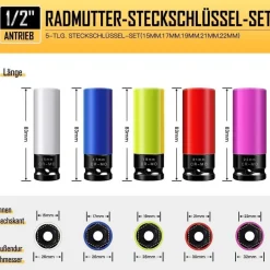 Mr. wintek 5-tlg Schlagschrauber Nüsse Set 1/2