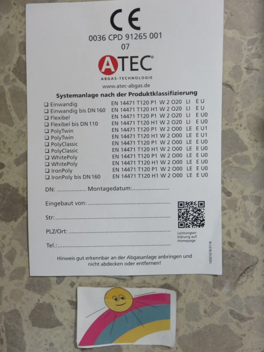 10m SET ATEC Abgassystem Grundpaket Set DN60/100 starres Abgassystem raumluftunabhäng