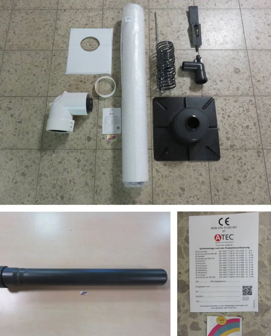 10m SET ATEC Abgassystem Grundpaket Set DN60/100 starres Abgassystem raumluftunabhäng