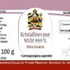 MSM organischer Schwefel | Reinheitsgrad 99,9