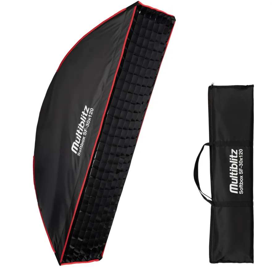 Multiblitz Softbox SF-30x120 Bowens Diffusor Grid Foto Soft Box Studiolicht