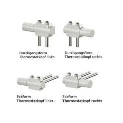 Multiblock Mittelanschluss Thermostat ECK-/ Durchgangform - WEISS / CHROM