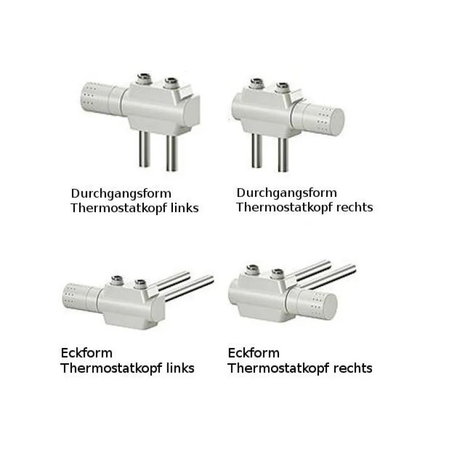 Multiblock Mittelanschluss Thermostat ECK-/ Durchgangform - WEISS / CHROM