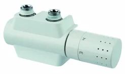 Multiblock Mittelanschluss Thermostat ECK-/ Durchgangform - WEISS / CHROM