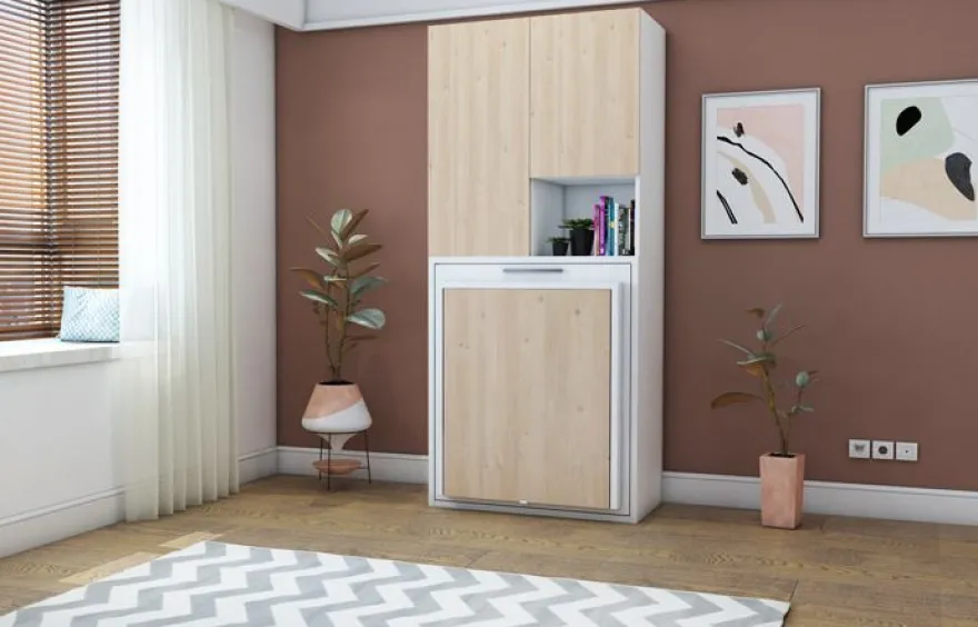 Multimo Capsule Klappbett / Wandbett / Schrankbett mit Klapptisch