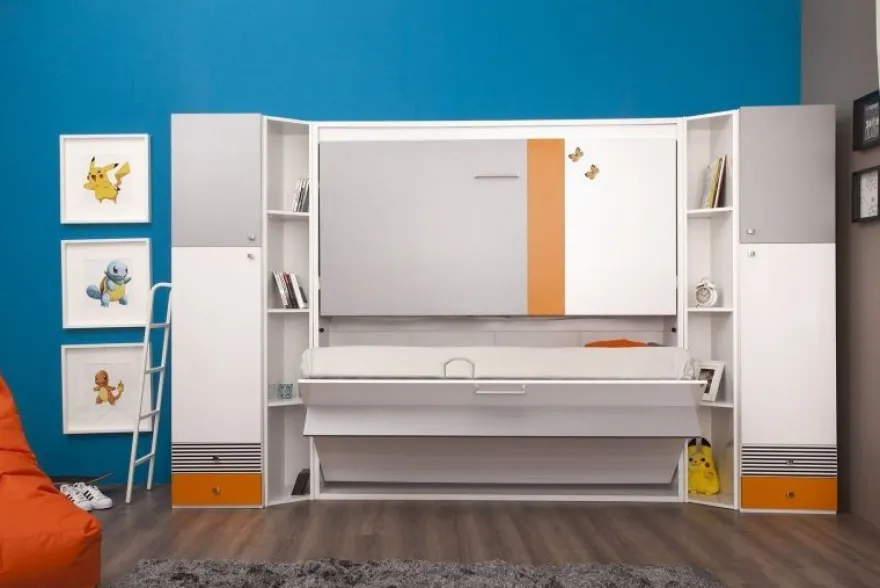 Multimo SMART klappbares Etagenbett-Set 5-tlg. / Geschwisterzimmer
