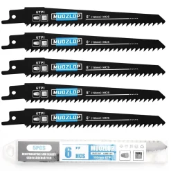 Muozlop 5er Set Säbelsägeblätter 150mm, 6 TPI - Ideal für Holz und